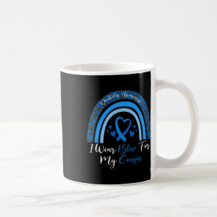 I Wear Blue For My Cousin Rainbow Leopard Diabetes Coffee Mug
