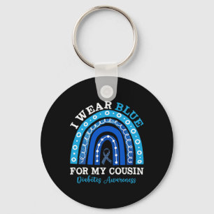 I Wear Blue For My Cousin T1d Type 1 Diabetes Awar Keychain