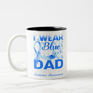 I Wear Blue For My Dad Diabetes Awareness Two-Tone Coffee Mug