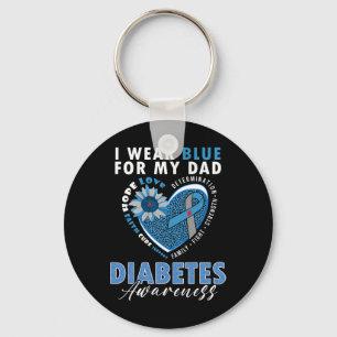 I Wear Blue For My Dad Type 1 Diabetes Awareness M Keychain