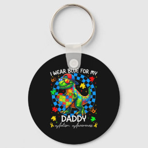 I Wear Blue For My Daddy Pride Autism Awareness Bo Keychain