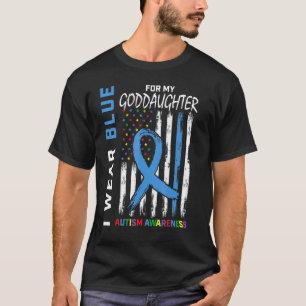 I Wear Blue For My Goddaughter Autism Awareness Fl T-Shirt