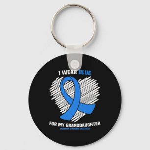 I Wear Blue For My Granddaughter Angelman Syndrome Keychain