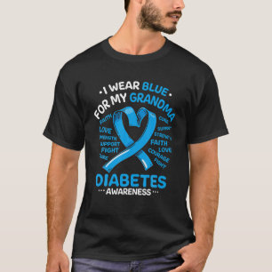 I Wear Blue For My Grandma Diabetes Awareness Ribb T-Shirt