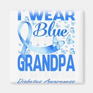 I Wear Blue For My Grandpa Diabetes Awareness Magnet