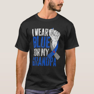 I Wear Blue For My GrandPa Diabetes Awareness Ribb T-Shirt