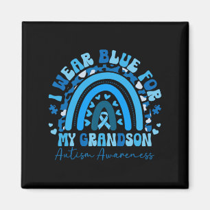 I Wear Blue For My Grandson Autism Awareness Famil Magnet