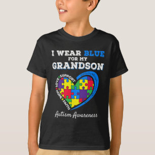 I Wear Blue For My Grandson Autism Awareness Grand T-Shirt
