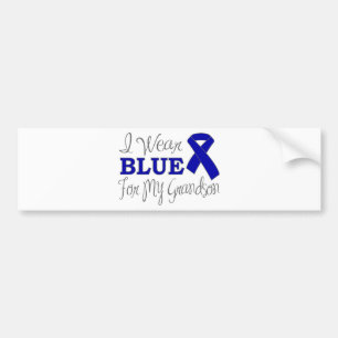 I Wear Blue For My Grandson (Blue Ribbon) Bumper Sticker