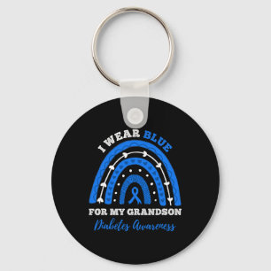 I Wear Blue For My Grandson T1d Type 1 Diabetes Aw Keychain