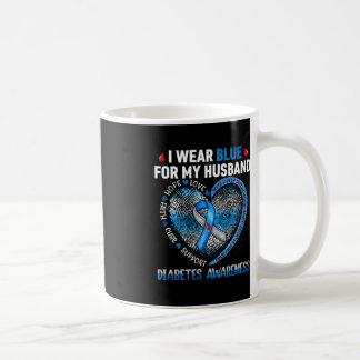 I Wear Blue For My Husband Diabetes Awareness Fami Coffee Mug