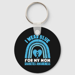 I Wear Blue For My Mom Diabetes Awareness Mom Boys Keychain