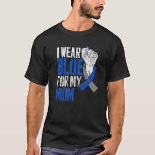 I Wear Blue For My Mom Diabetes Awareness Ribbon   T-Shirt