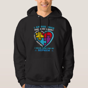 I Wear Blue For My nephew Autism Awareness groovy  Hoodie