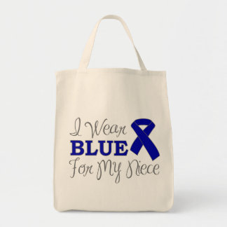 I Wear Blue For My Niece (Blue Awareness Ribbon) Tote Bag