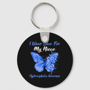 I Wear Blue For My Niece Hydrocephalus Warrior Keychain