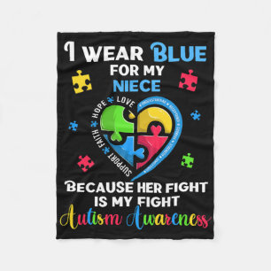 I Wear Blue For My Niece Uncle Aunt Fleece Blanket