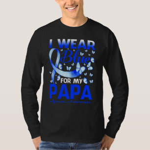 I Wear Blue For My Papa Apraxia Awareness Butterfl T-Shirt