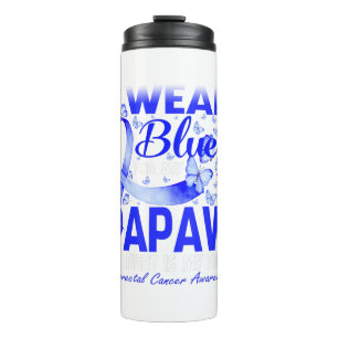 I Wear Blue For My Papaw Colourectal Cancer Thermal Tumbler