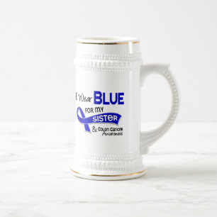 I Wear Blue For My Sister 42 Colon Cancer Beer Stein