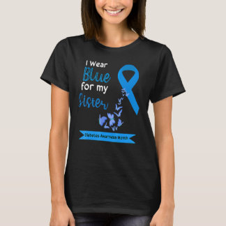 I Wear Blue For My Sister Diabetes Warriors Awaren T-Shirt