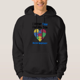 I Wear Blue For My Son Autism Awareness Boys Paren Hoodie