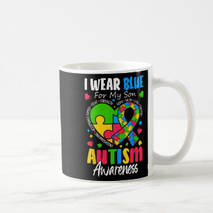 I Wear Blue For My Son Autism Awareness Men Women Coffee Mug
