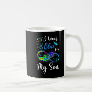 I Wear Blue for My Son Autism Awareness Mom Dad Ki Coffee Mug