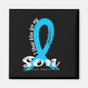 I Wear Blue For My Son Diabetes Awareness Blue Rib Magnet