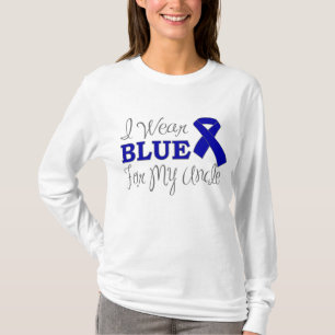 I Wear Blue For My Uncle (Blue Awareness Ribbon) T-Shirt