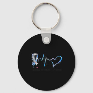 I Wear Blue For Someone Fights Diabetes Awareness Keychain
