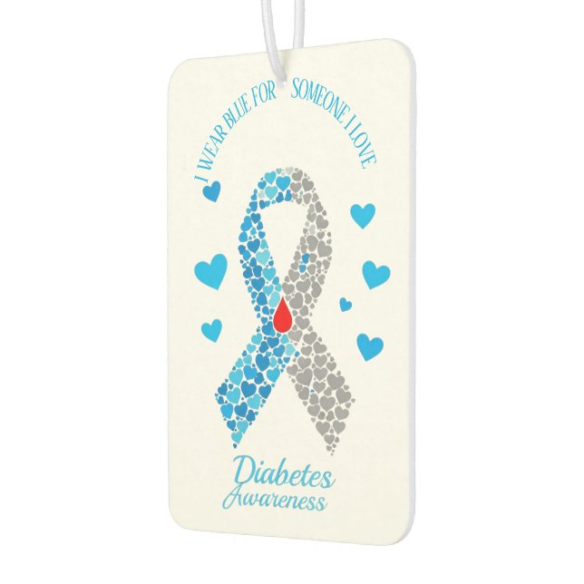 I Wear Blue For Someone I Love Diabetes Awareness Air Freshener (Left)