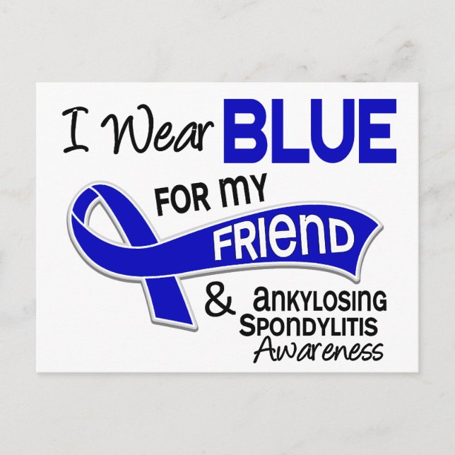I Wear Blue Friend 42 Ankylosing Spondylitis Postcard (Front)