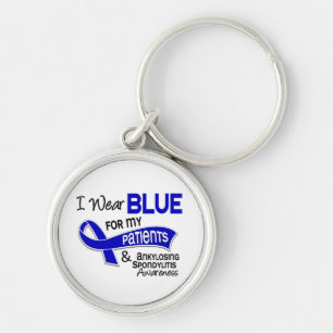 I Wear Blue Patients 42 Ankylosing Spondylitis Keychain