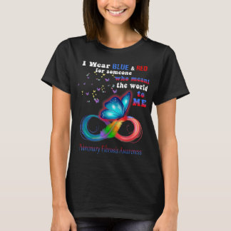 I Wear Blue & Red Pulmonary Fibrosis Awareness T-Shirt