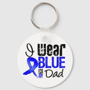 I Wear Blue Ribbon For My Dad - Colon Cancer Keychain