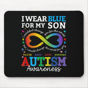 I Wear Blues For My Son Autism Awareness Mom Dad P Mouse Pad