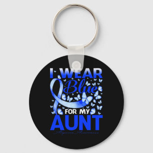 I Wear Bule For My Aunt Alopecia Awareness Keychain