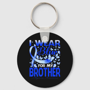I Wear Bule For My Brother Alopecia Awareness  Keychain