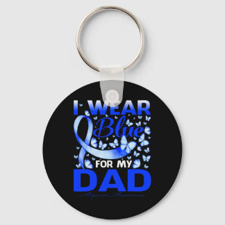 I Wear Bule For My Dad Alopecia Awareness Keychain