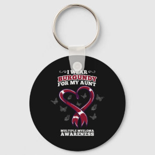 I Wear Burgundy Aunt Multiple Myeloma Awareness Bl Keychain