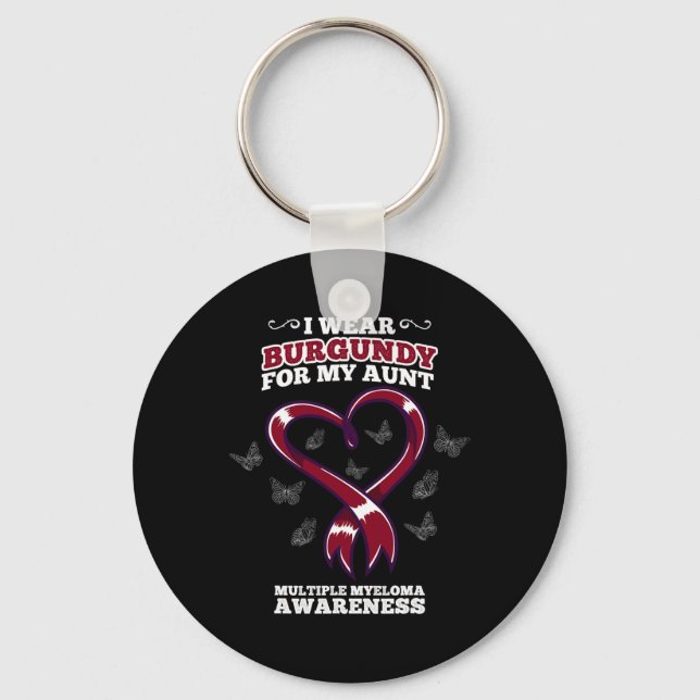 I Wear Burgundy Aunt Multiple Myeloma Awareness Bl Keychain (Front)