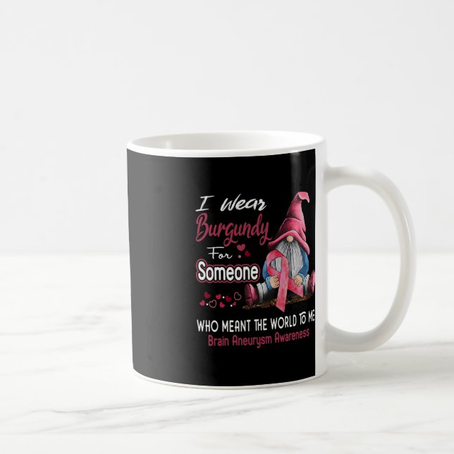 I Wear Burgundy For Brain Aneurysm Awareness 1 Coffee Mug (Right)