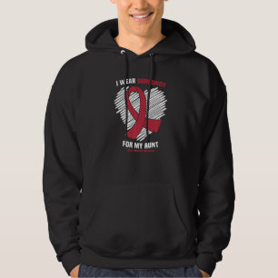 I Wear Burgundy For My Aunt Brain Aneurysm Awarene Hoodie