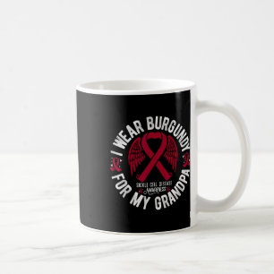 I Wear Burgundy For My Grandpa Sickle Cell Awarene Coffee Mug