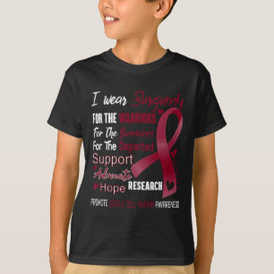 I Wear Burgundy For Sickle Cell Anemia Awareness T-Shirt