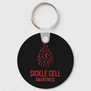 I Wear Burgundy Ribbon Sickle Cell Awareness Septe Keychain