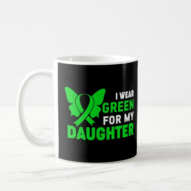I Wear Daughter Ribbon Aunt Dwarfism Awareness Lit Coffee Mug (Left)