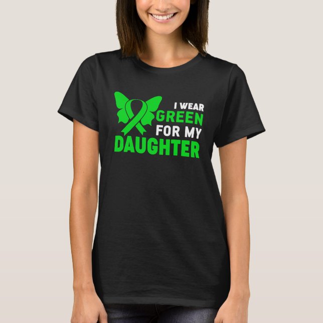 I Wear Daughter Ribbon Aunt Dwarfism Awareness Lit T-Shirt (Front)