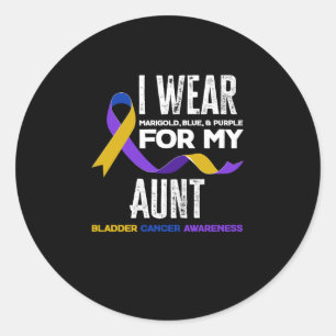 I Wear For My Aunt Bladder Cancer Awareness Classic Round Sticker